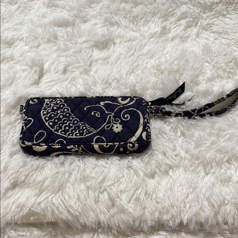 Vera Bradley Navy and Cream Quilted Wristlet